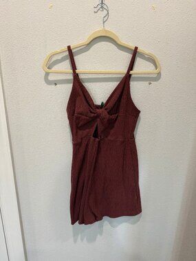 Wild Fable Women's Burgundy and Brown Romper